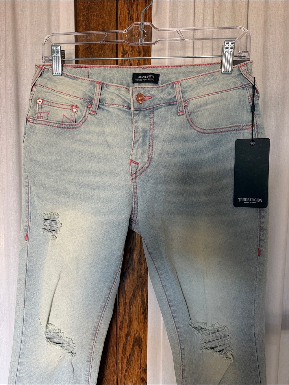 True Religion Light Endless Jennie Distress Capris 28 - Picture 3 of 12